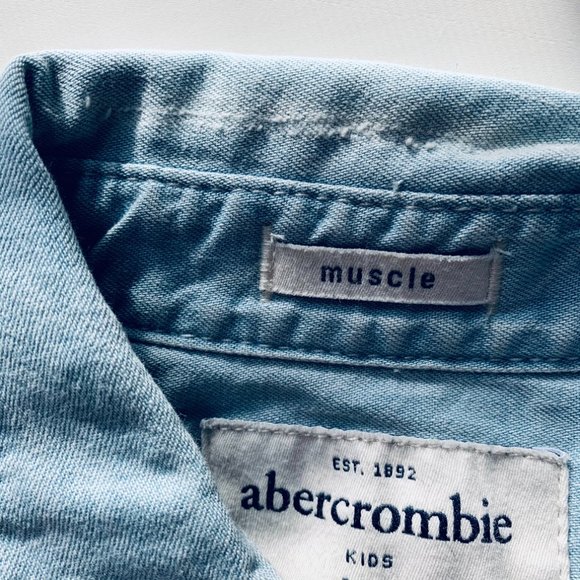 ABERCROMBIE KIDS light blue denim shirt size XL - Picture 10 of 14
